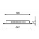 Downlight LED Redondo 220mm Blanco 22W, Corte 180mm. Ideal para Techos Lamas